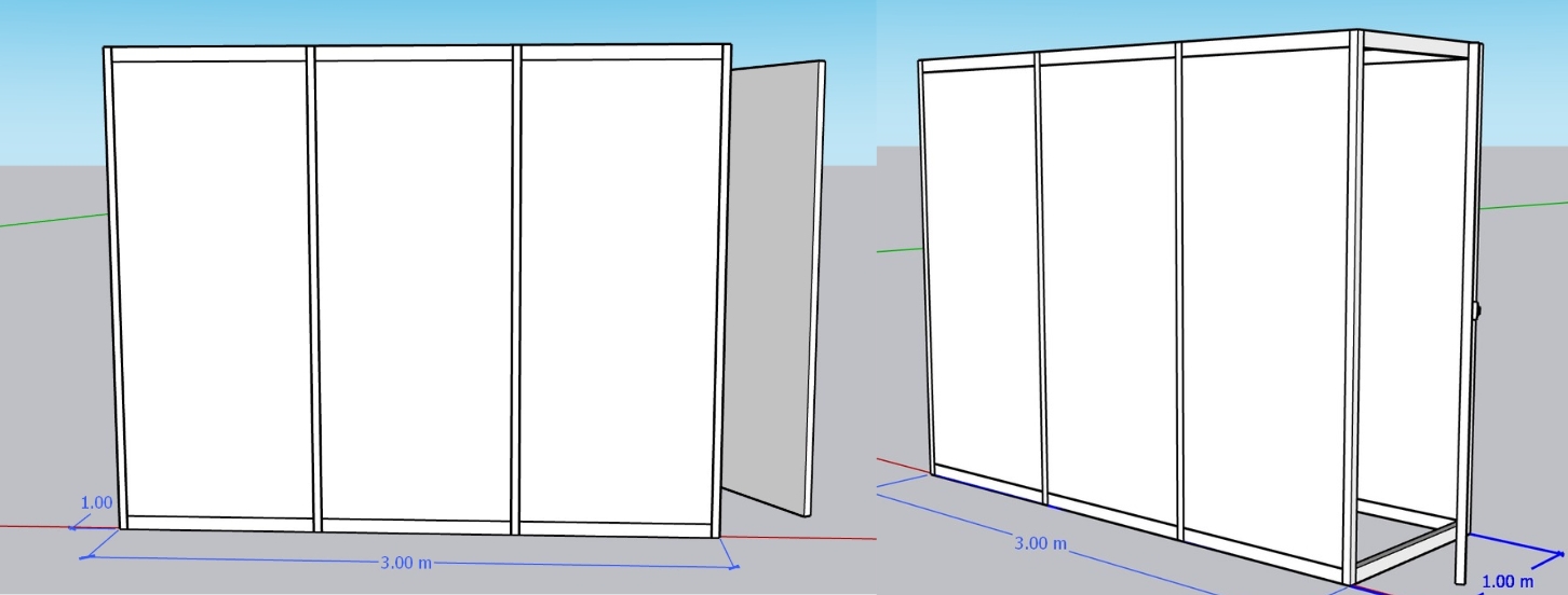 System Storeroom c/w 1 Swing Door 3m x 1m